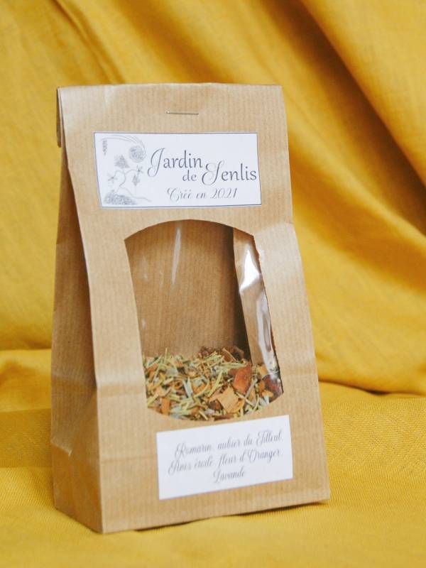 Tisane de Romarin, aubier du tilleul, fleur d'oranger, anis étoilé, lavande