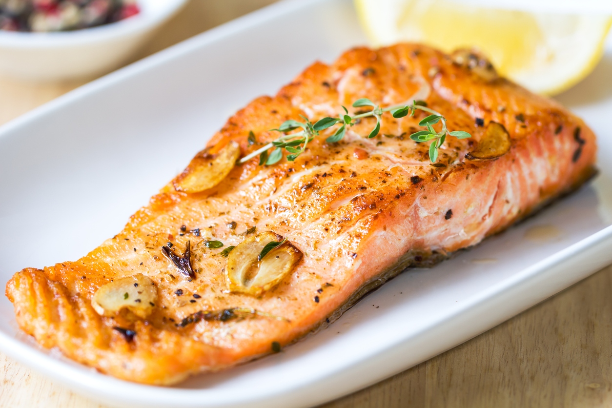 saumon grillé thym citron